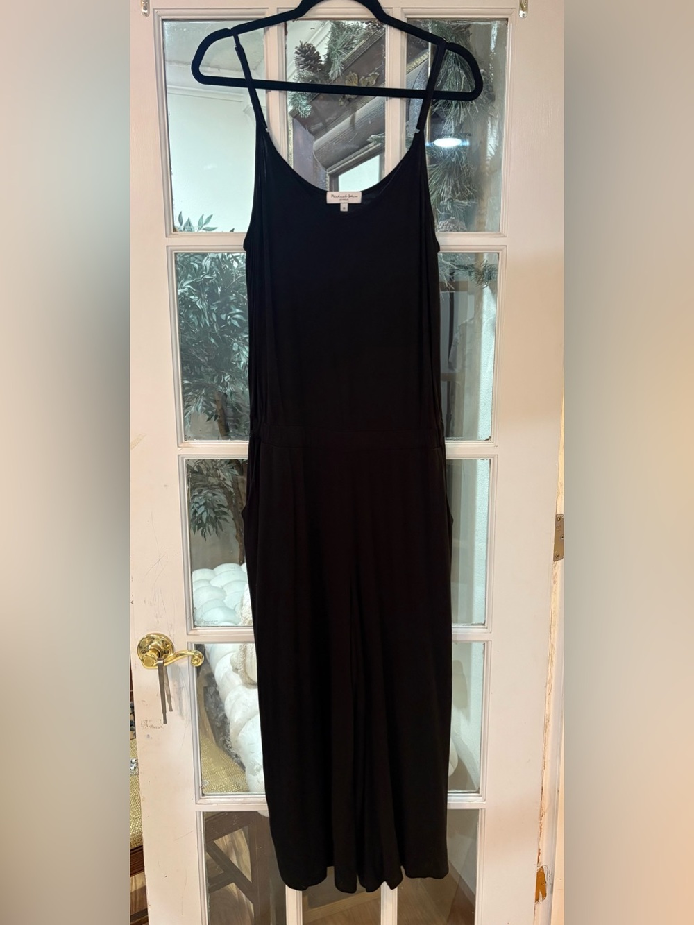 Michael Stars Black Wide-Leg Jumpsuit | Medium | Adjustable Straps | Soft Stretc - Picture 3 of 9